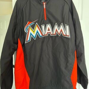 Miami Merlins Black and Orange Windbreaker